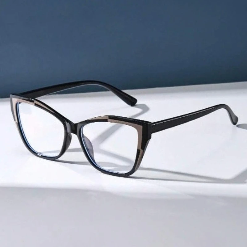 Vintage Cat Eye Photochromic Sunglasses with Blue Light Blocking UV400 Protection Computer Unisex Glasses Relieves Eye Strain