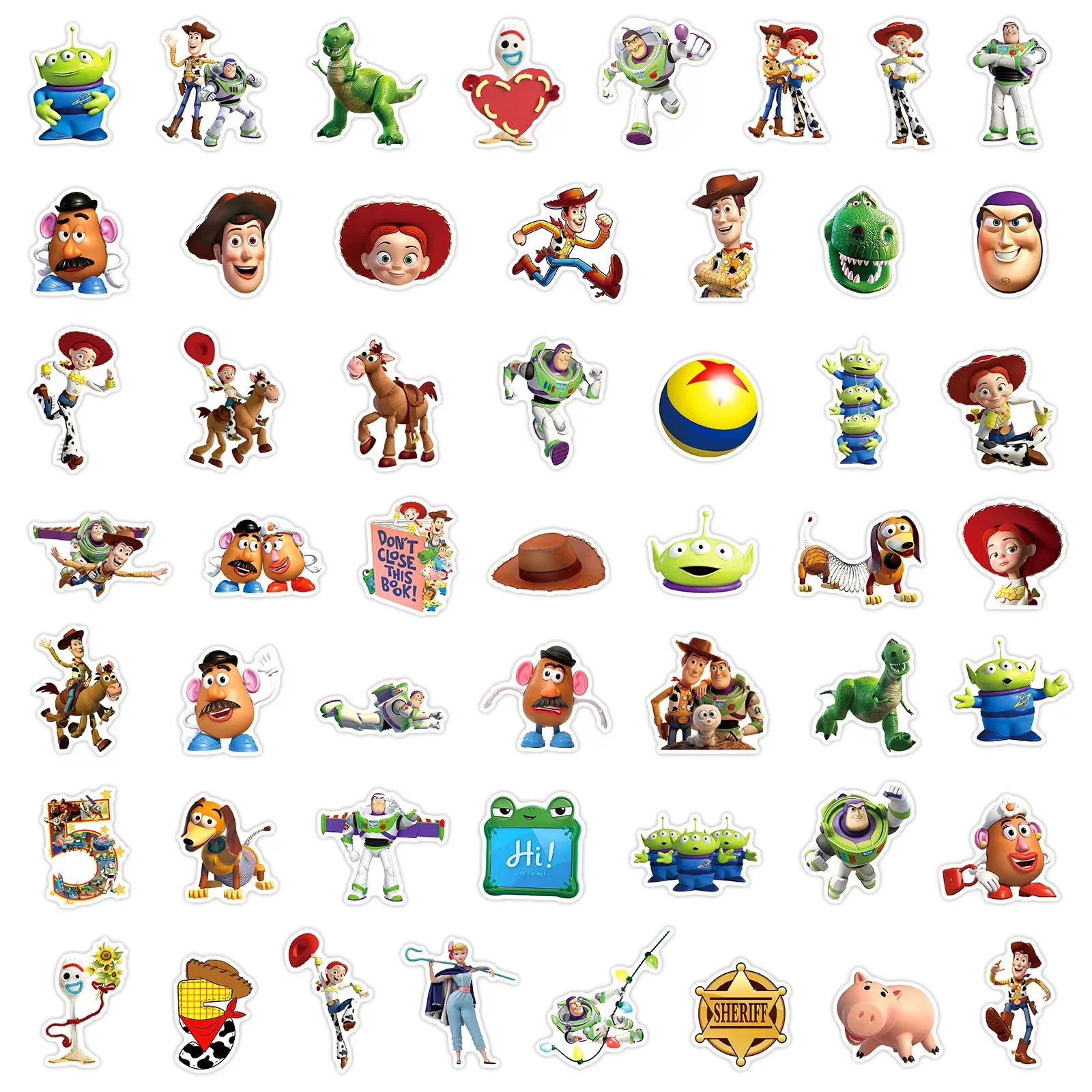 50PCS Cartoon Disney Toy Story Graffiti Stickers Exquisite Decoration Sticker for Phone Computer Notebook Stationery DIY Toys view 6