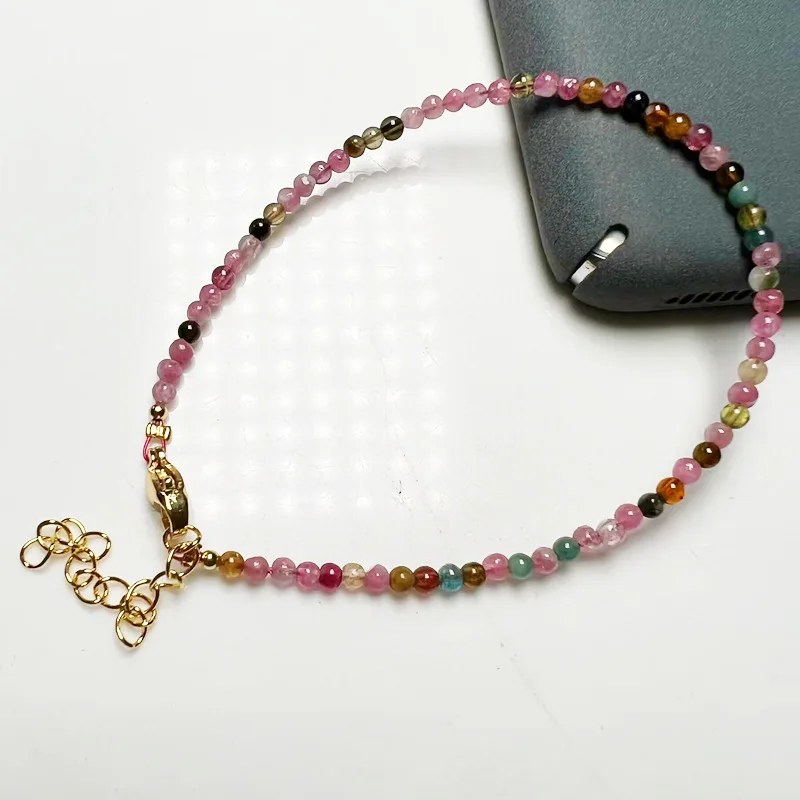 tourmaline round 2-3mm necklace bracelet