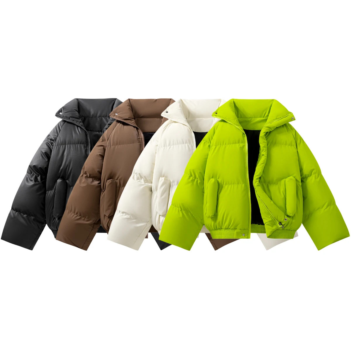 الشتاء النساء اقتصاص السترات سترات الرجال الدافئة الوقوف طوق الخبز معطف سستة سترة منفوخة الكورية موضة القطن وسادات مبطنة #6