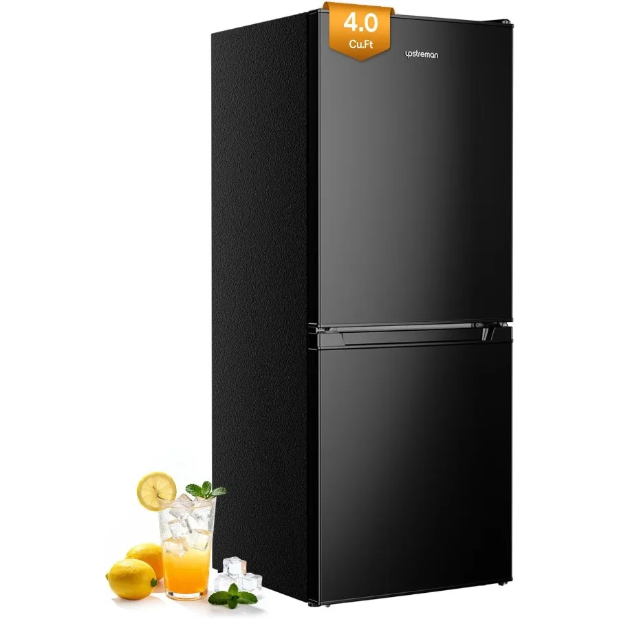

4.0 Cu.Ft Small Refrigerator with Bottom Freezer Double Door Mini Fridge with Freezer Mini Refrigerator for Apartment Dorm Offi