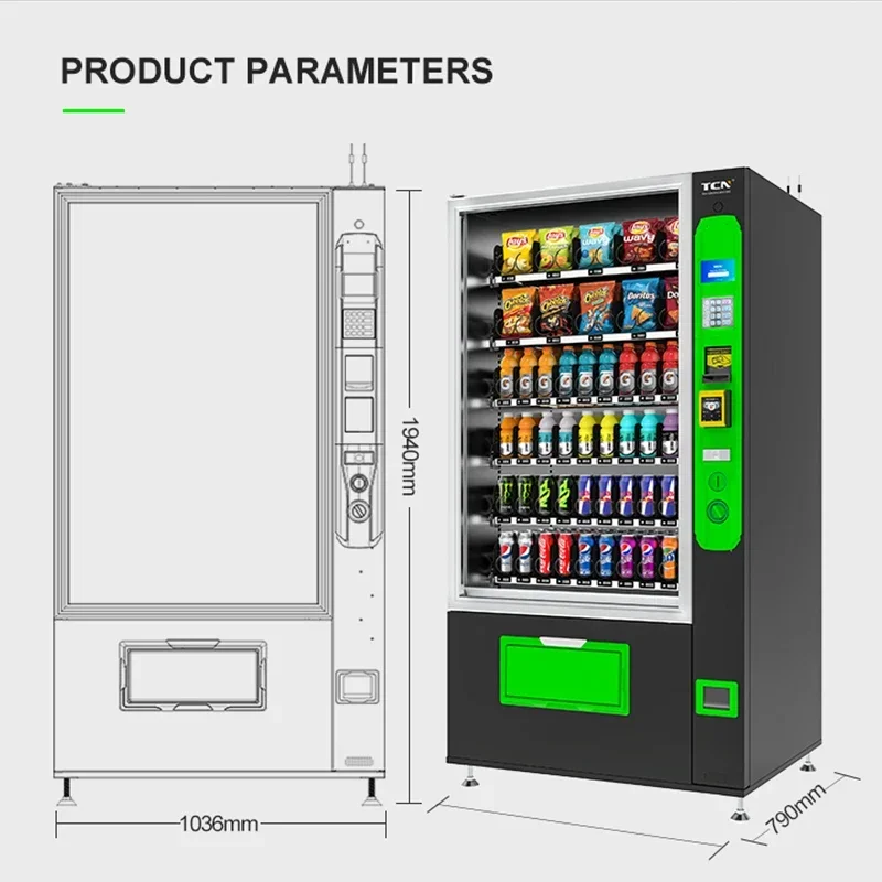 TCN Smart 24 horas de autoservicio automático de leche, comida, aperitivos, bebidas, máquina expendedora con Ce Cb Iso9001