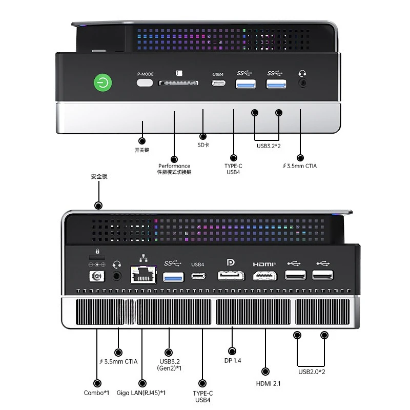 وحدة تحكم صغيرة AMD Max395 Game Office Clip AI Big Model