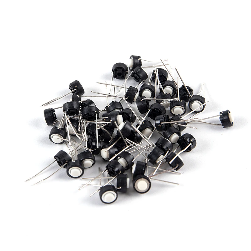 50PCS Tact Switch White Black Touch Switch 6*6*5mm DIP Tactile Push Button Micro Switch Accessories