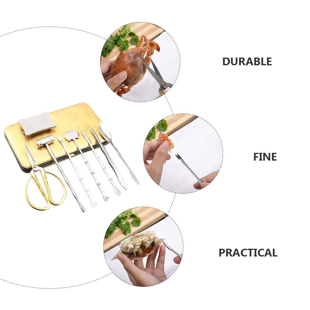 

Stainless Steel Eating Tool Set Seafood Tools Shrimp Peel Tool Lobster Scissors Shrimp Peelers Kitchen Gadgets