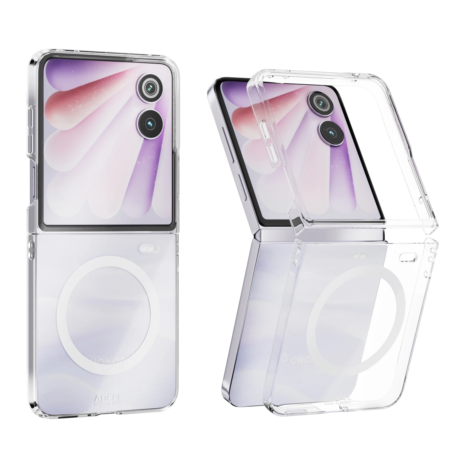 

For Honor Magic V Flip2 Magnetic Case Simple High-Transparency Acrylic Folding Cover Magic V Flip2 Shockproof and Skin-Friendly
