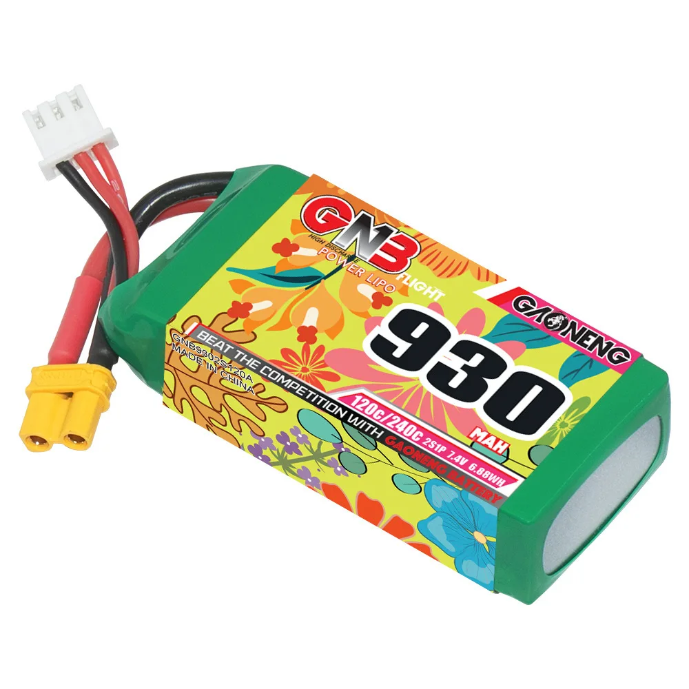 GNB 2S 7.4V 930mAh 120C/240C Lipo Battery For RC FPV Racing Drone Helicopter Quadcopter Spare With XT30 7.4V Battery