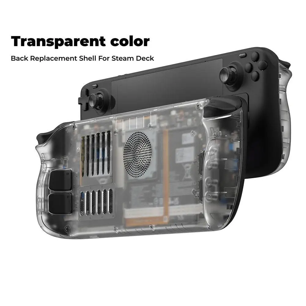 Steamdeck Cooling Back Transparent Game Console Back Plate For Steam Deck Replacement Case Plate Heat-Dissipation Cover