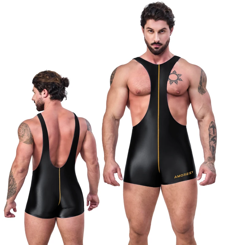 satin glossy Quick drying breathable cycling shorts men\'s tight sportswear Bicycle Mountain Road Fitness one-piece swimsuit