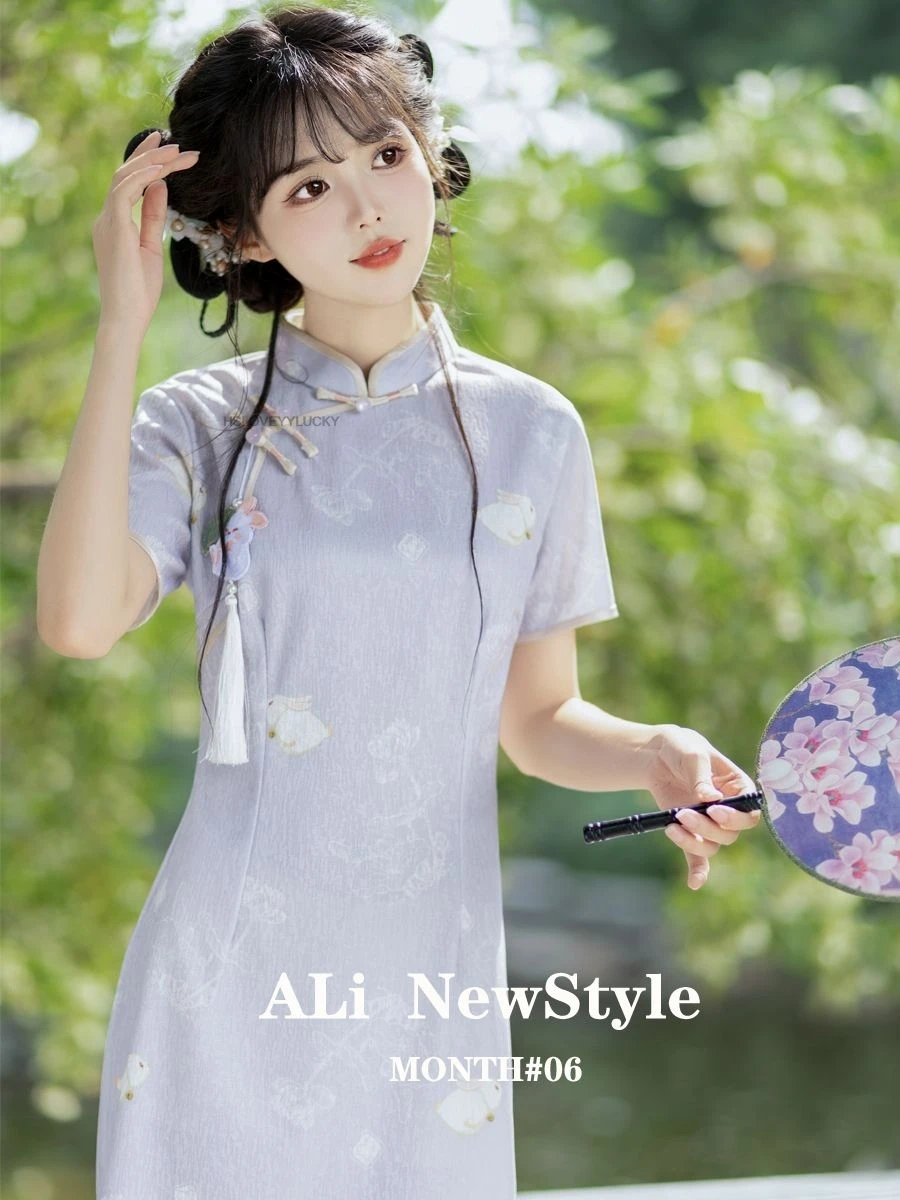 

Новое свадебное платье Cheongsam в китайском стиле для молодых девушек, летняя одежда для чайной церемонии, традиционное китайское платье