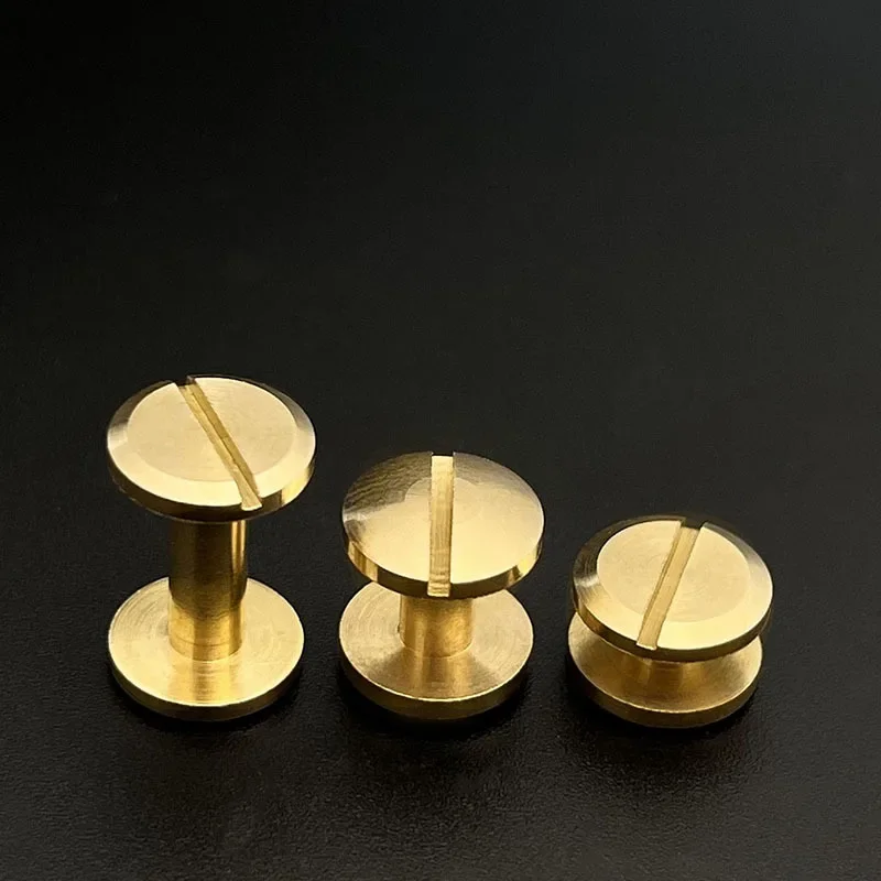 Solid Brass Binding Chicago Screws Nail Stud Rivets for Photo Album Leather Craft Studs Belt Wallet Fasteners 8mm cap 10pcs