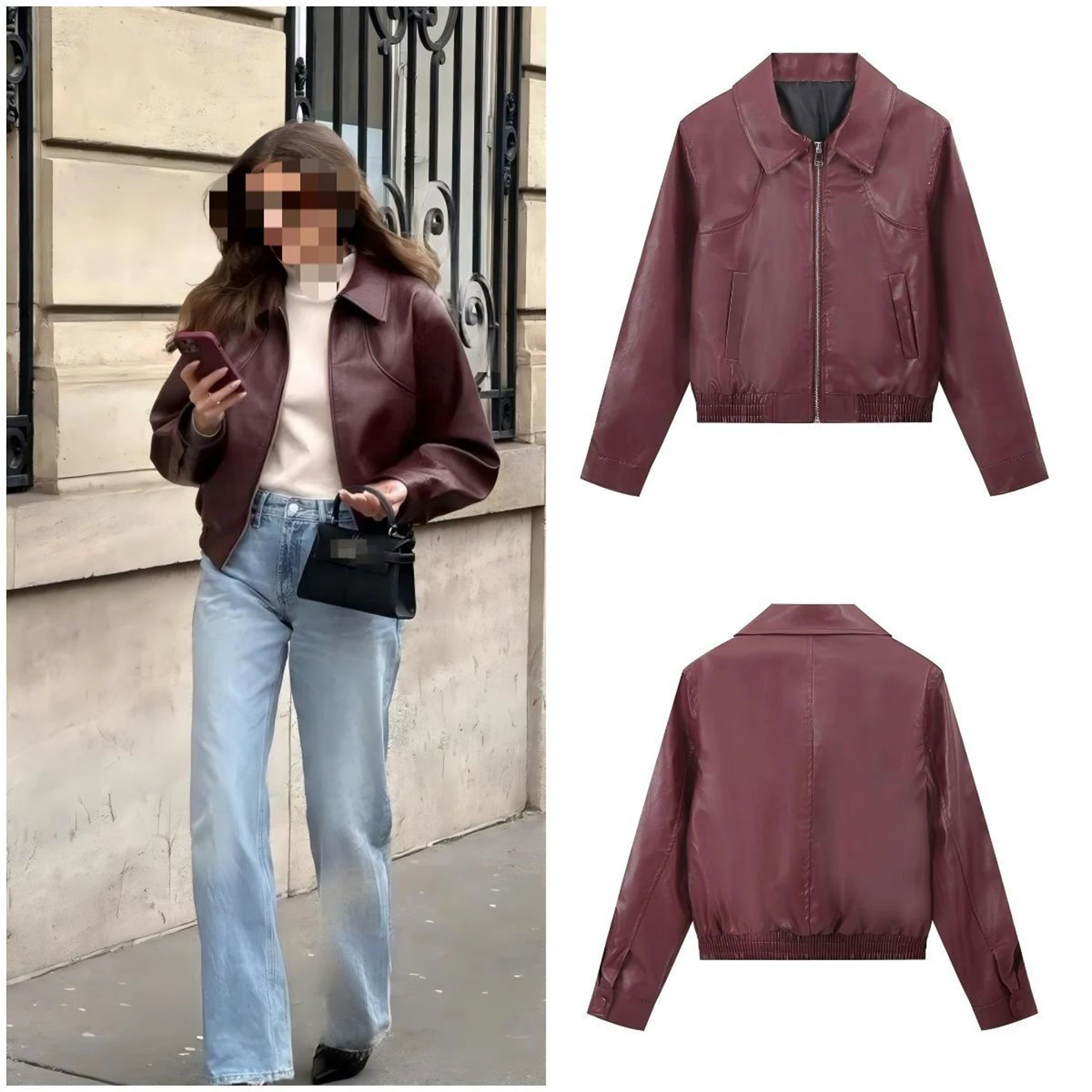 

Women's Jacket 2025 New Style Casual Fashion Zipper Jacket with Lapel Collar