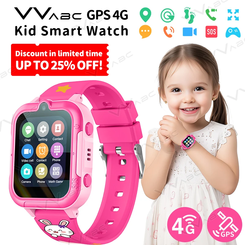 

4G GPS Kid Smart Watch with Games Europe America SIM Card Kids Watch Video Phone Call Camera 835mah Long Battery Life Track SOS