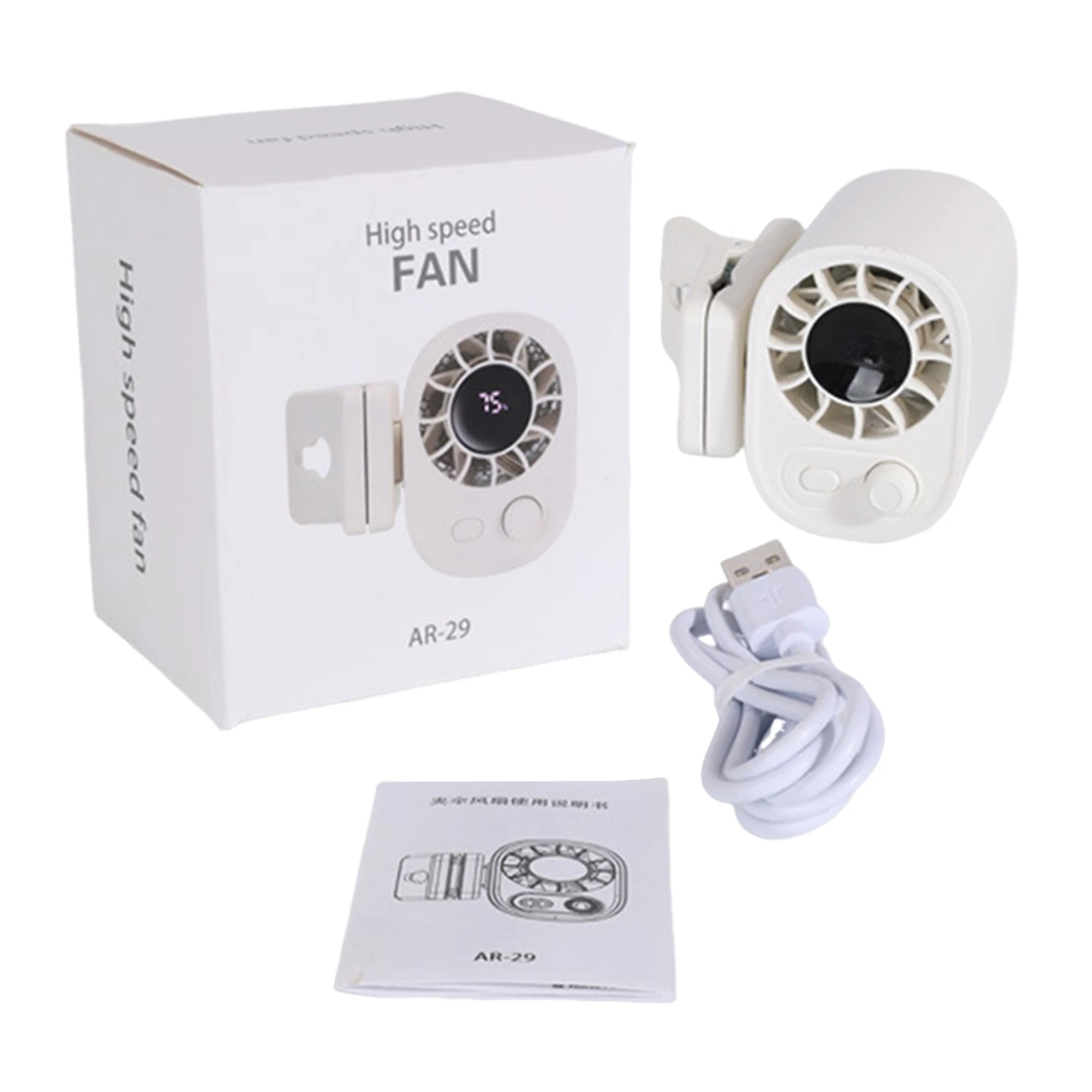 Mini Fan Portable Clamp-type Fan with 100 Speed Adjustments Equipped Low Noise Long-lasting Outdoor Digital Display Waist Fan