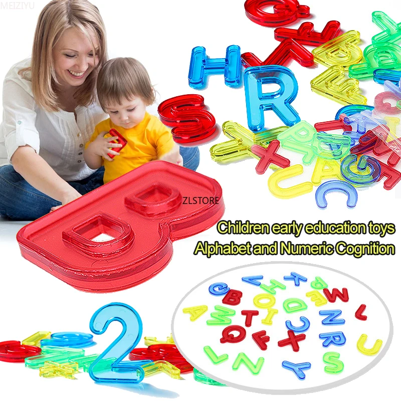 Transparent Alphanumeric Spelling Word Math Game Rainbow Uppercase/Lowercase English Letters Arithmetic Learning Educational Toy