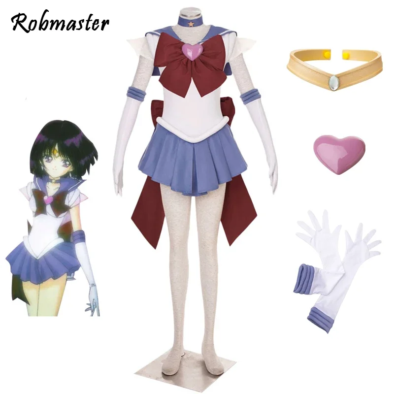 Anime Sailor Saturn Cosplay Costume Dress Gloves Headband Bows Brooch For Kids Adult Plus Size High Quality