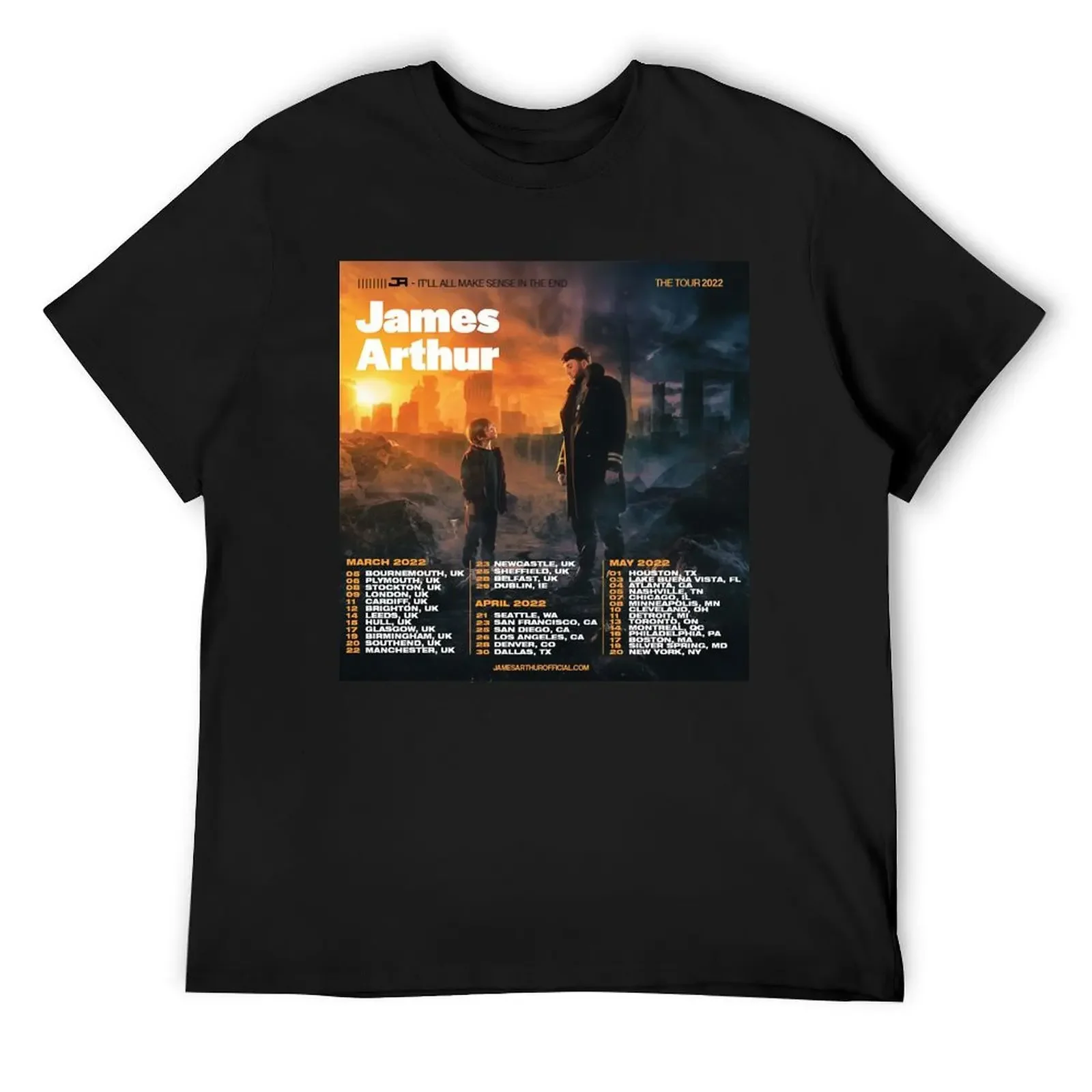

Mens Best James Arthur American Tour 2021 Gifts For Movie Fans T-Shirt customizeds kawaii clothes sweat shirts, men