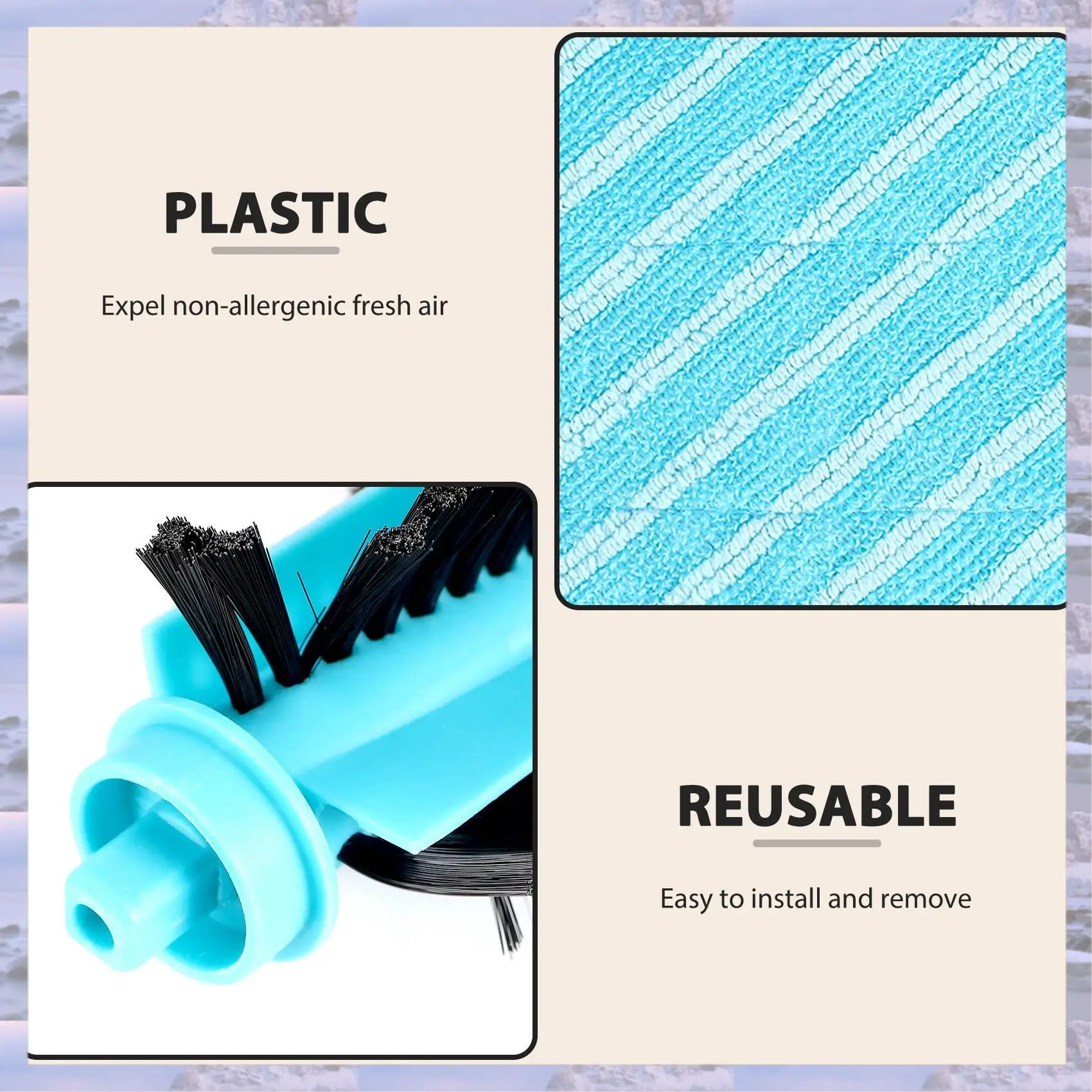 2025-HEPA Filter For Cecotec Conga 4090 5090 Robot Vacuum Cleaner Main Roller Brush Side Brushes Mops Cloth Rags Kit