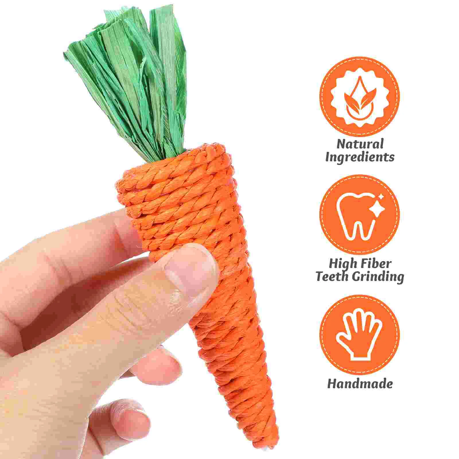 6 Pcs Braided Carrots Hamster Chew Supply Pet Chewing Toy Puppy Toys Hand Woven Radish Small Molar