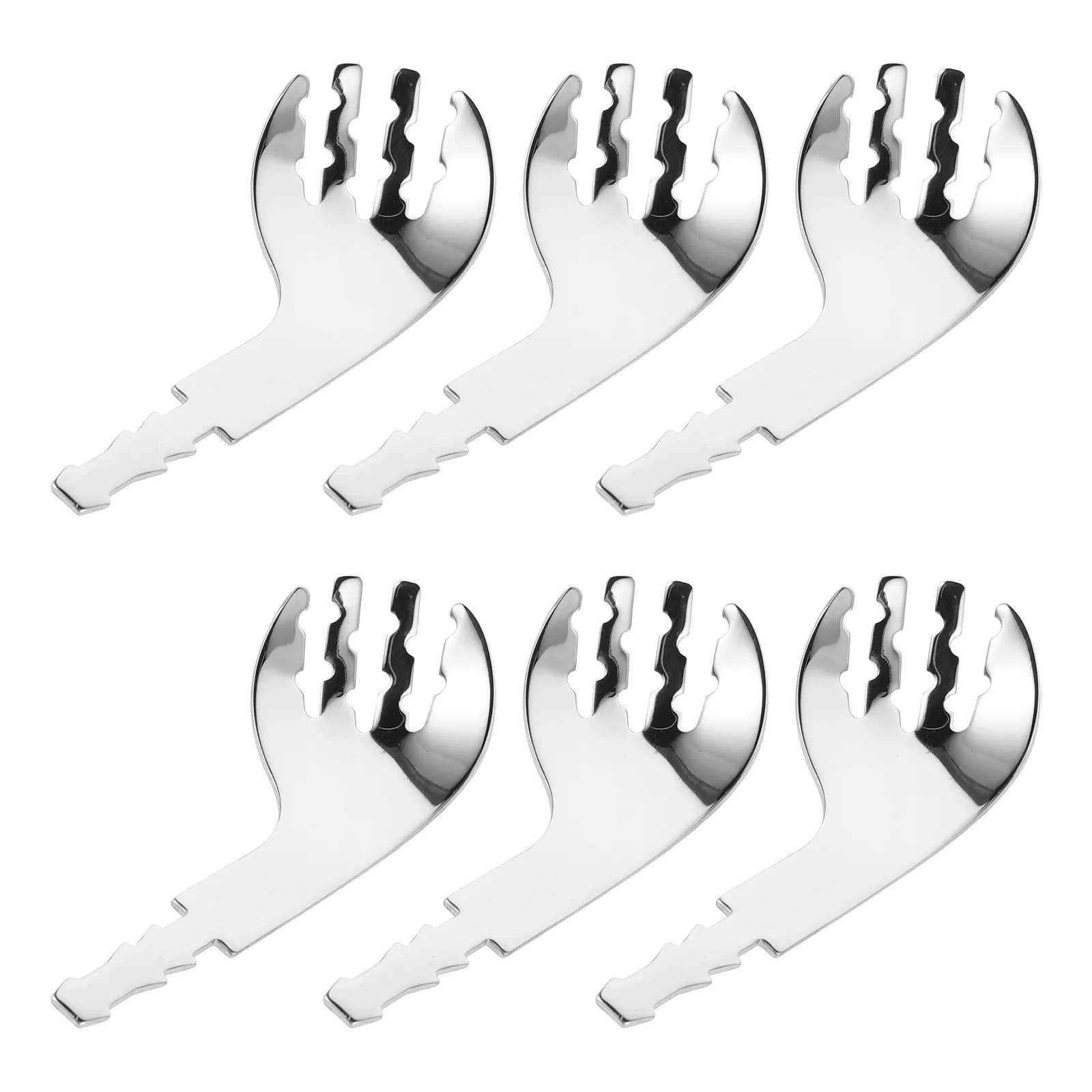 

6Pcs Stainless Steel Adaptive Fork Head Detachable Easy Clean Utensil Replacement Part Hygienic Comfortable Grip