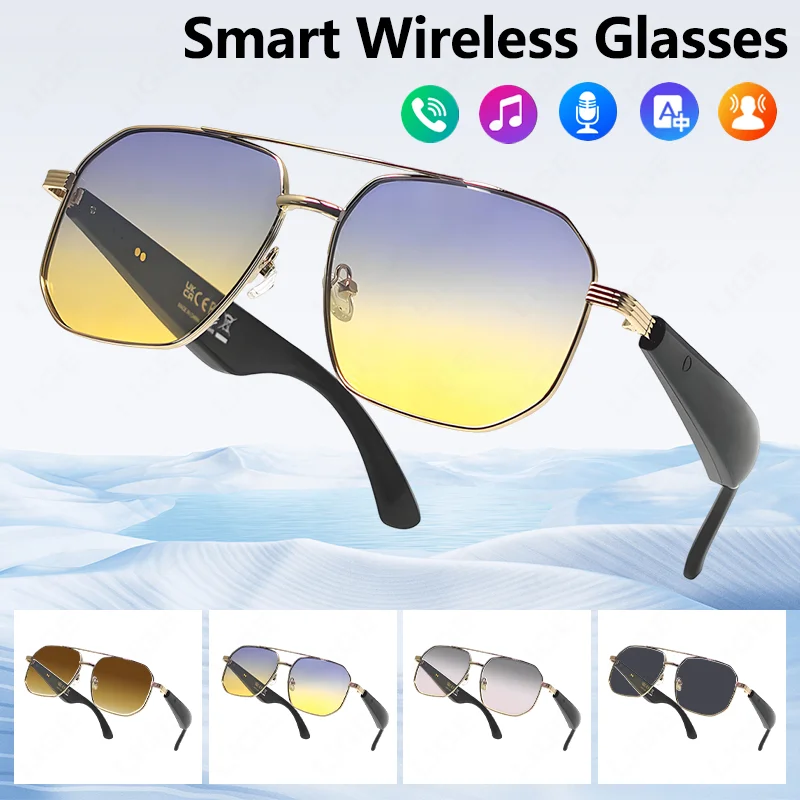 

LIGE 2025 Smart Sunglasses Wireless Call Headset Bluetooth 5.4 Intelligent Translation Music Play Voice Assistant Smartglasses