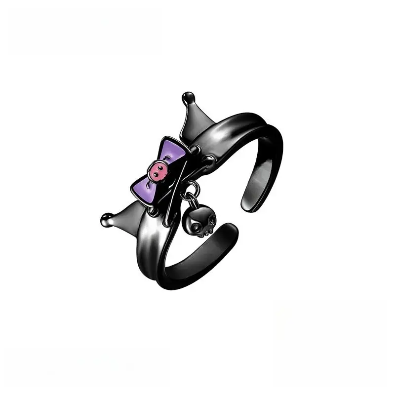 Kawaii سانريو Y2K كورومي خاتم لوليتا زوجين خاتم للرجال والنساء لطيف وممتع متعدد الاستخدامات صغير وفريد من نوعه هدية الكريسماس