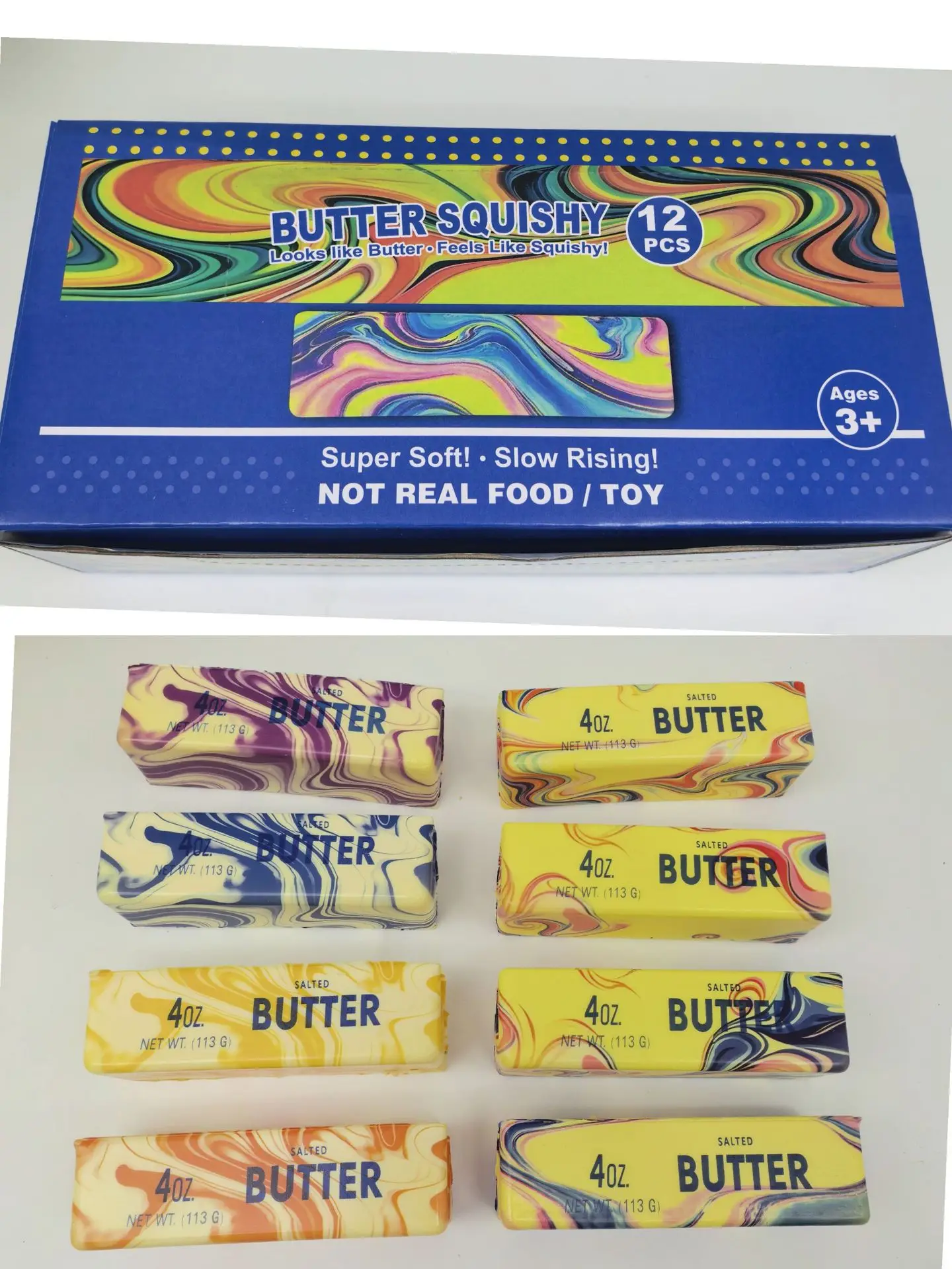 1-12 Stück Quetschbarer Butterstab Fidget-Spielzeug Klebriger Butterstab Langsam Zurückfederndes Stress-Quetschspielzeug Anti-Stress Sensorisches Spielzeug für Erwachsene – Detail 10