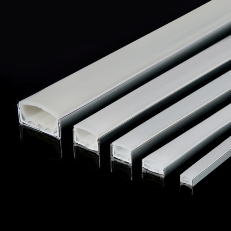 0.5 متر/1 متر مرنة LED النيون قطاع ضوء مشبك ثابت U-شكل الألومنيوم قناة مشبك قاعدة مرنة سيليكون أنبوب شنت قوس