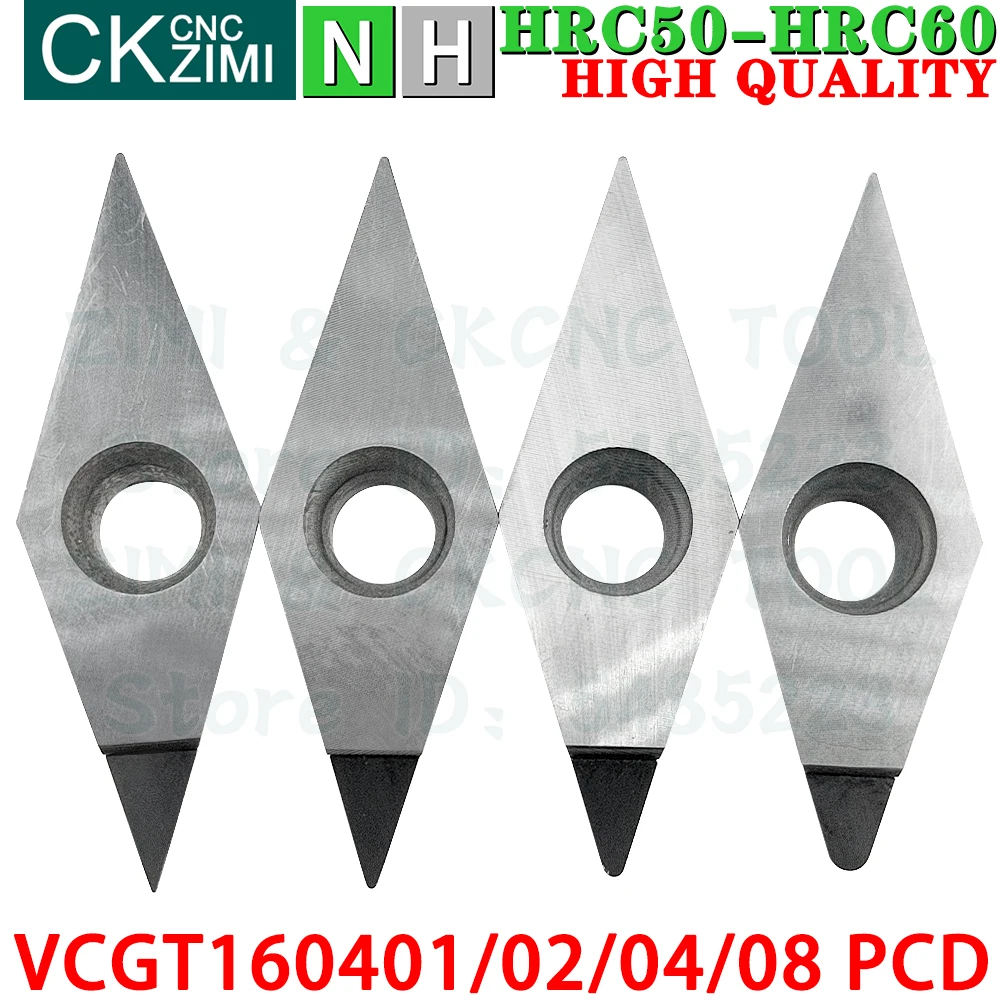 VCGT160401 VCGT160402 VCGT160404 VCGT160408 PCD Inserts Diamond Turning Inserts VCGW VCGT CNC Metal Lathe Turning Cutting Tools