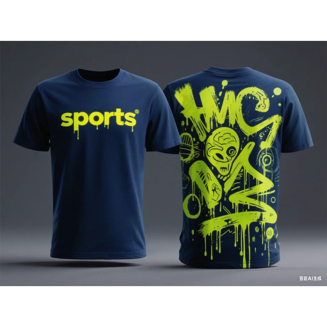 落書きランニングスポーツTシャツ サッカー バドミントン ジャージ 夏 速乾 メンズ レディース 子供服