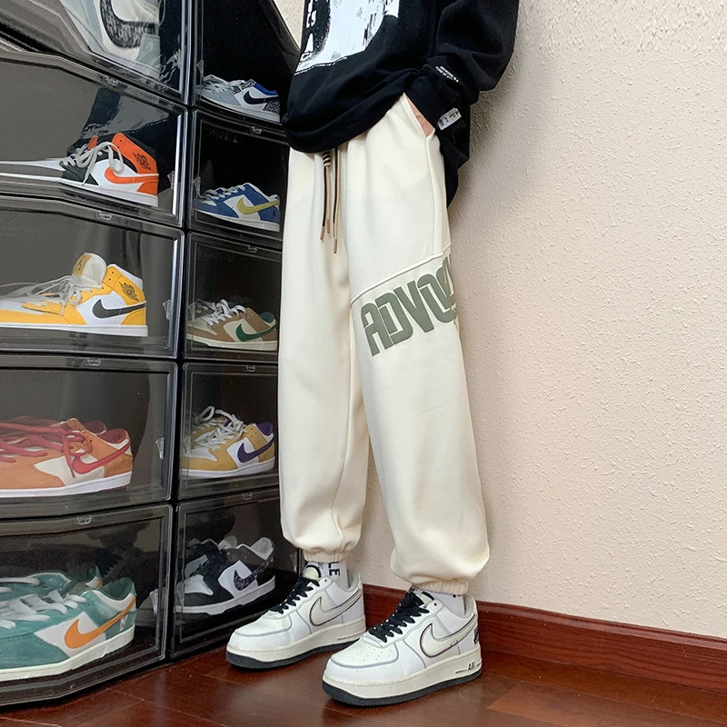 กางเกงขายาวทรงตรง น้ำหนักเบา ระบายอากาศดี สไตล์ลำลอง แฟชั่นใหม่ สำหรับผู้ชายและผู้หญิง เหมาะกับฤดูใบไม้ร่วง เอวยางยืด มีเชือกผูก