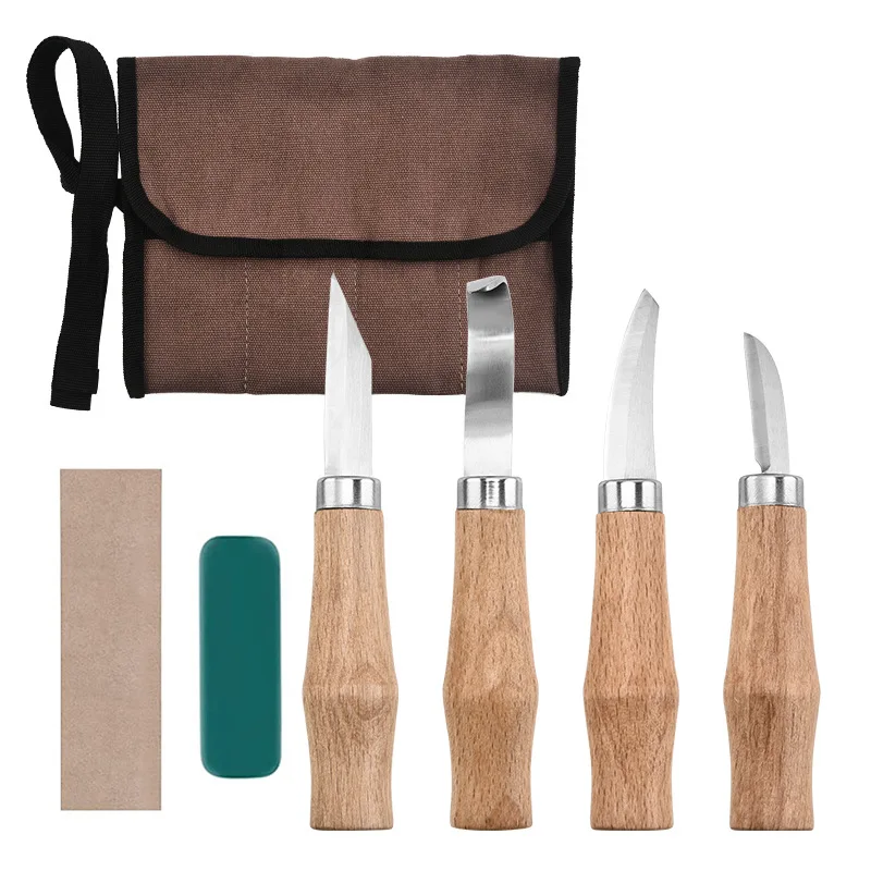 1/7PCS Professional Wood Carving Chisel Knife Hand Tool Set Basic Detailed Carving Woodworkers Gouges Multi Purpose DIY Knives