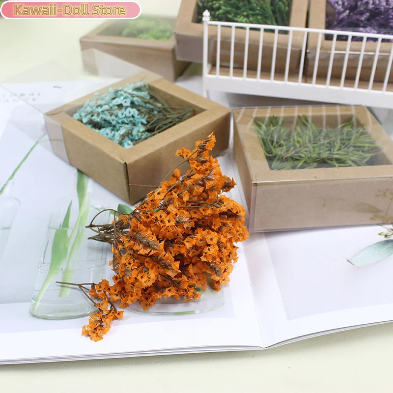 1/12 casa de bonecas flores secas caixa de presente modelo casa de bonecas mini buquê de flores secas decoração brinquedos casa de bonecas acessórios