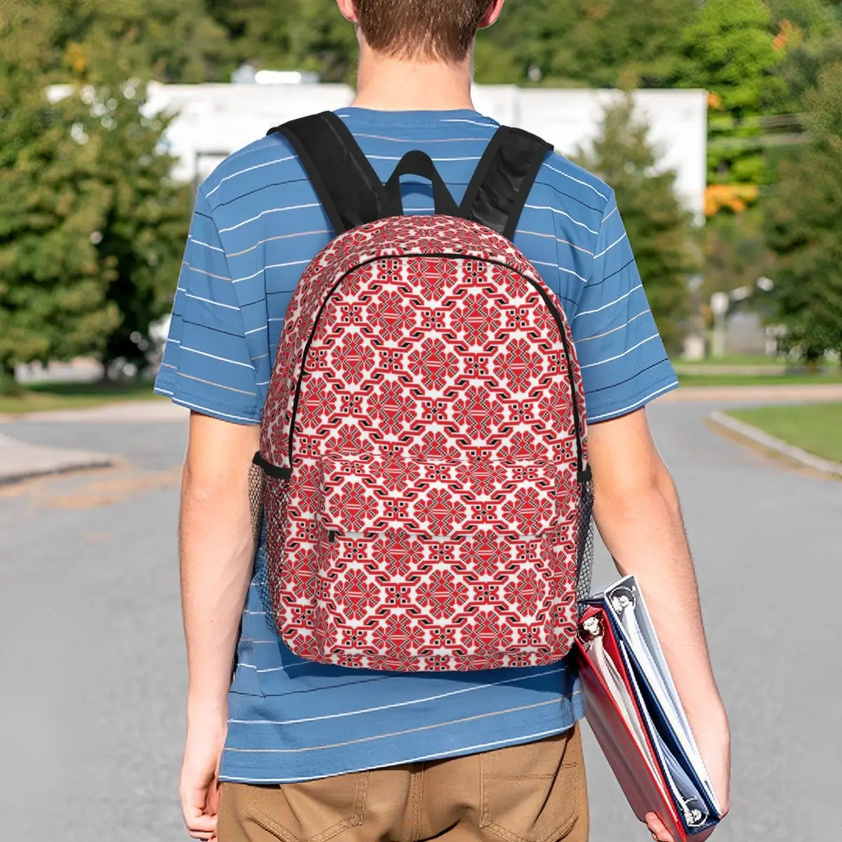 Vyshyvanka-Sac à dos brodé pour ordinateur portable, ornement Vyshyvanka, cartable décontracté pour l'école, les étudiants, les sacs ethniques, les femmes et les hommes, la 21e broderie