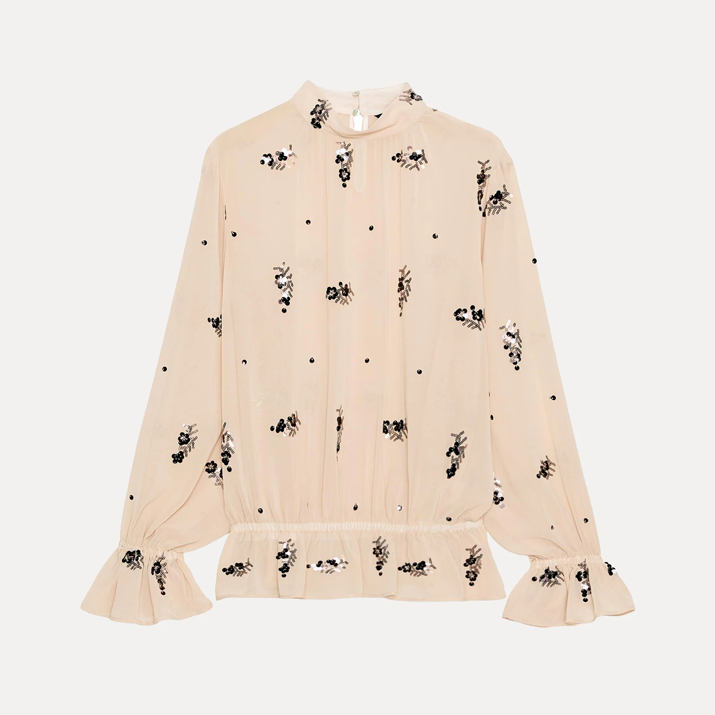 Perlina traslucida irt Versatile Abbigliamento quotidiano 2025 Autunno Nuovo Sle Donna Vestibilità ampia Lunga Sve Paillettes luminose Pendolari Sle