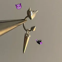 Fashion Devil Heart Shaped Rivet Earrings for Women Punk Charms Geometric Earrings Goth Jewelry Cool Accessories
