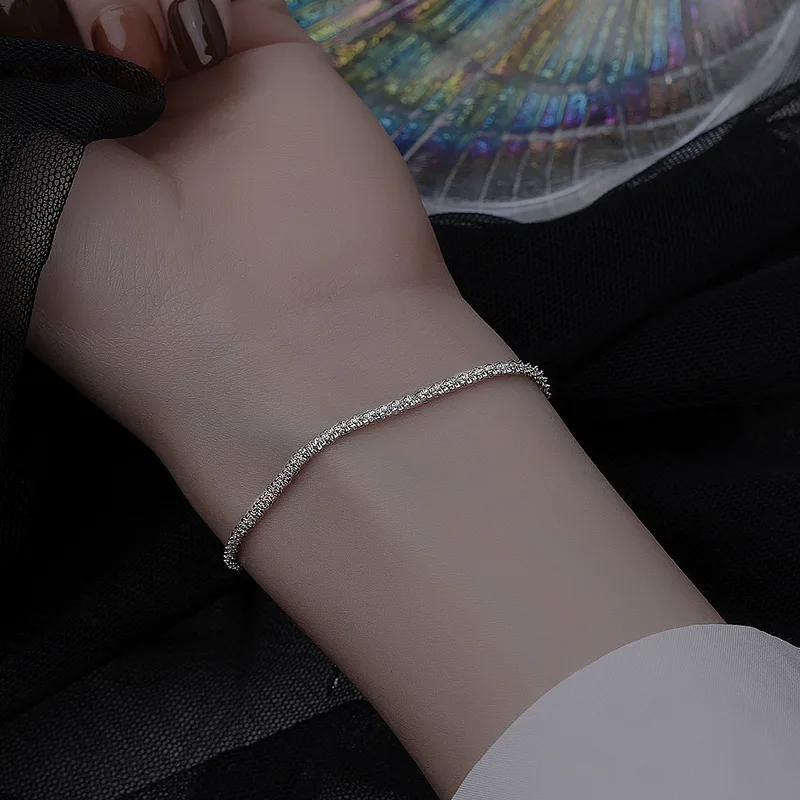 Hot Sale Sparkling Chain Handmade High Quality Fashion Simple Jewelry Bracelet Bangle for Cool Girl