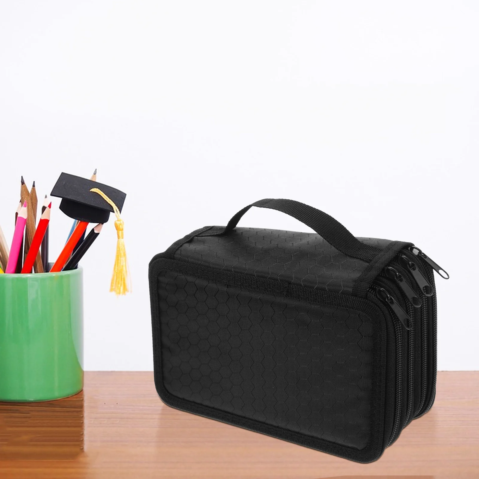 72 Fächer Bleistifthalter Organizer 4-lagiges Nylonetui mit Reißverschluss Große Kapazität Bleistiftbeutel Aufbewahrung für Reisen