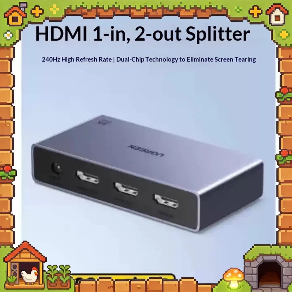 UGREEN CM694 HDMI 2.1 Splitter 1 in 2 Out 8K 60Hz 4K 240Hz Dual Screen for Monitor TV
