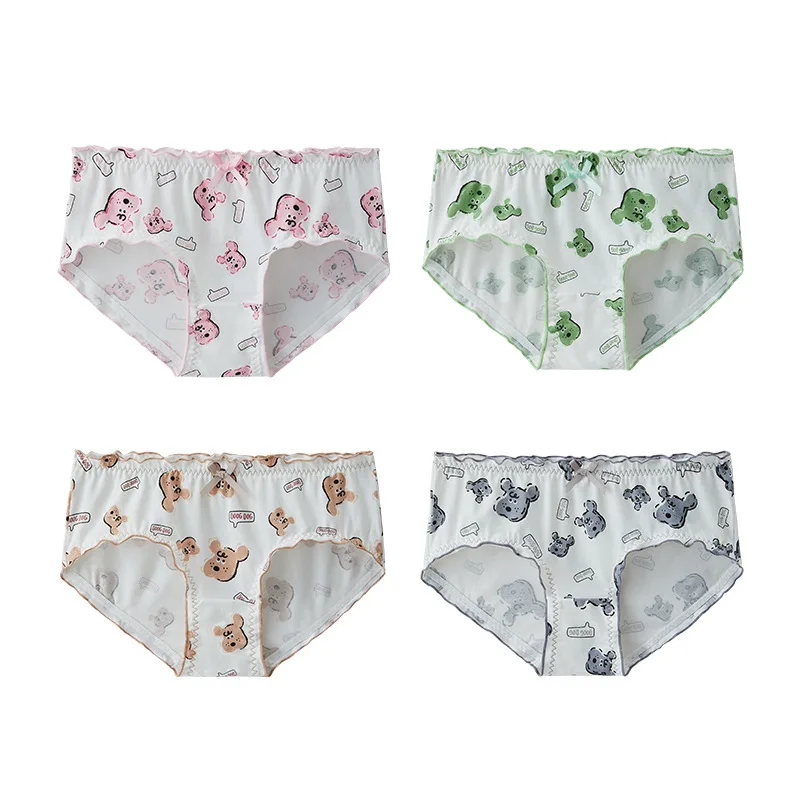 

Cute Cartoon Printed Women Panties Breathable Seamless Briefs Girls Ladies Mid-Rise Lingerie Underpants Soft Underwear Intimates