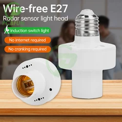 E27 Wireless Radar Induction Lamp Head Smart Light Bulb Adapter Lamp Holder Bulb Base Socket Human Presence Motion Sensor Switch