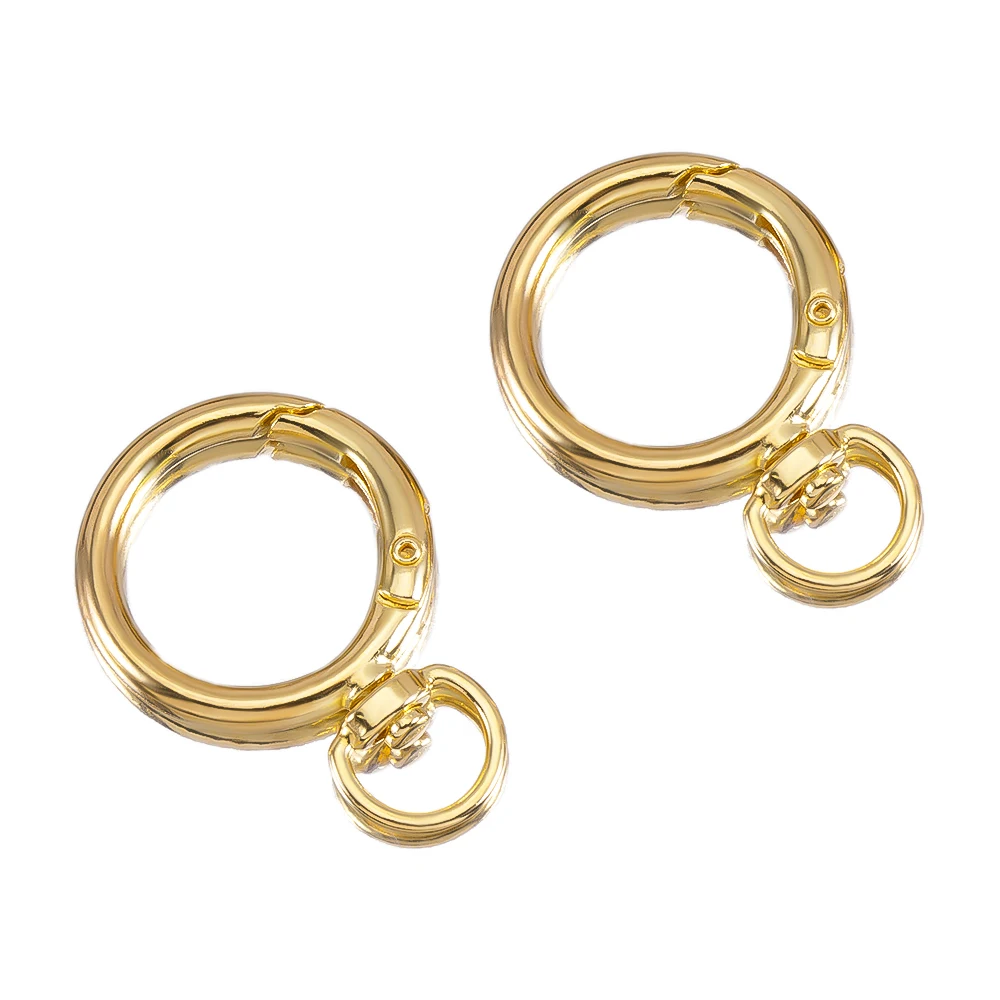 2pcs Rotatable Metal Spring Snap O-Rings Key Rings