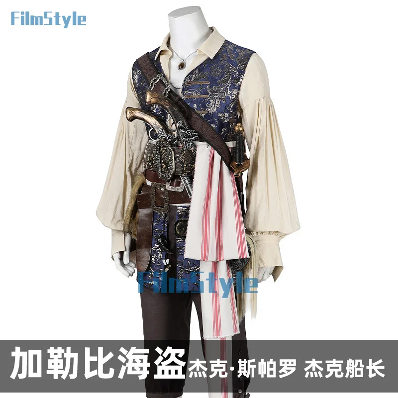 Jack Cosplay Costume Sparrow The Caribbean Cosplay Full Set Costume For Men Adult