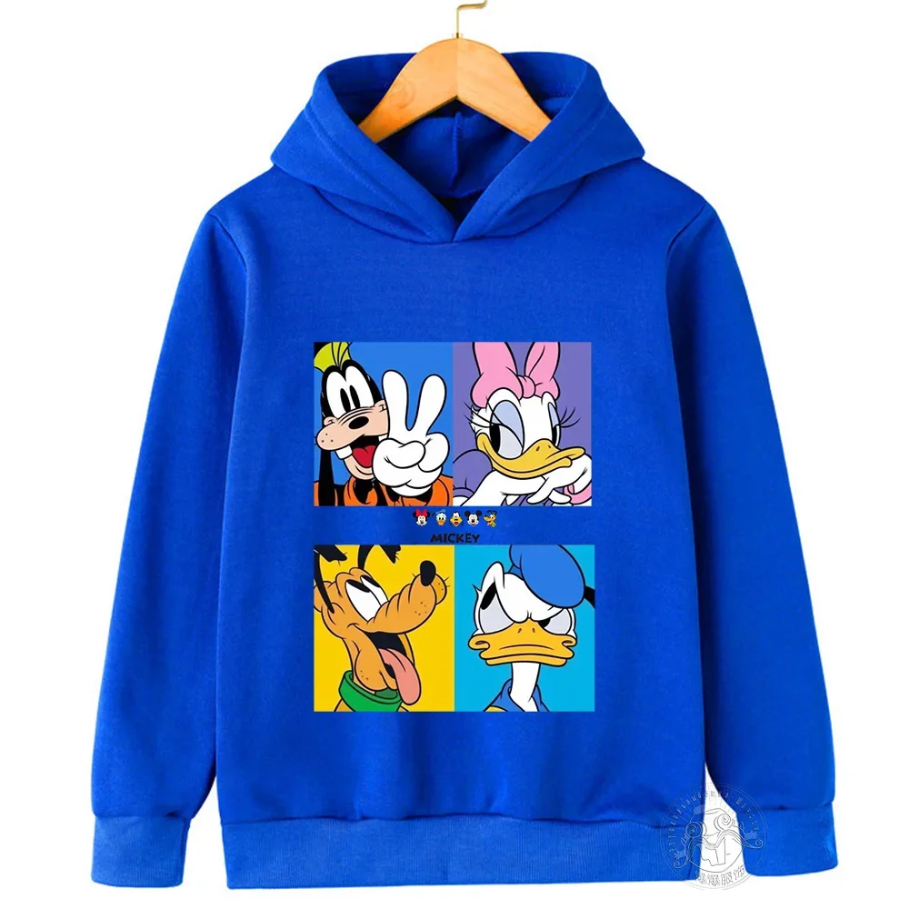 Sudadera con capucha de Mickey y Minnie Mouse para niño y niña, suéter de Manga corta con estampado de dibujos animados, Y2K