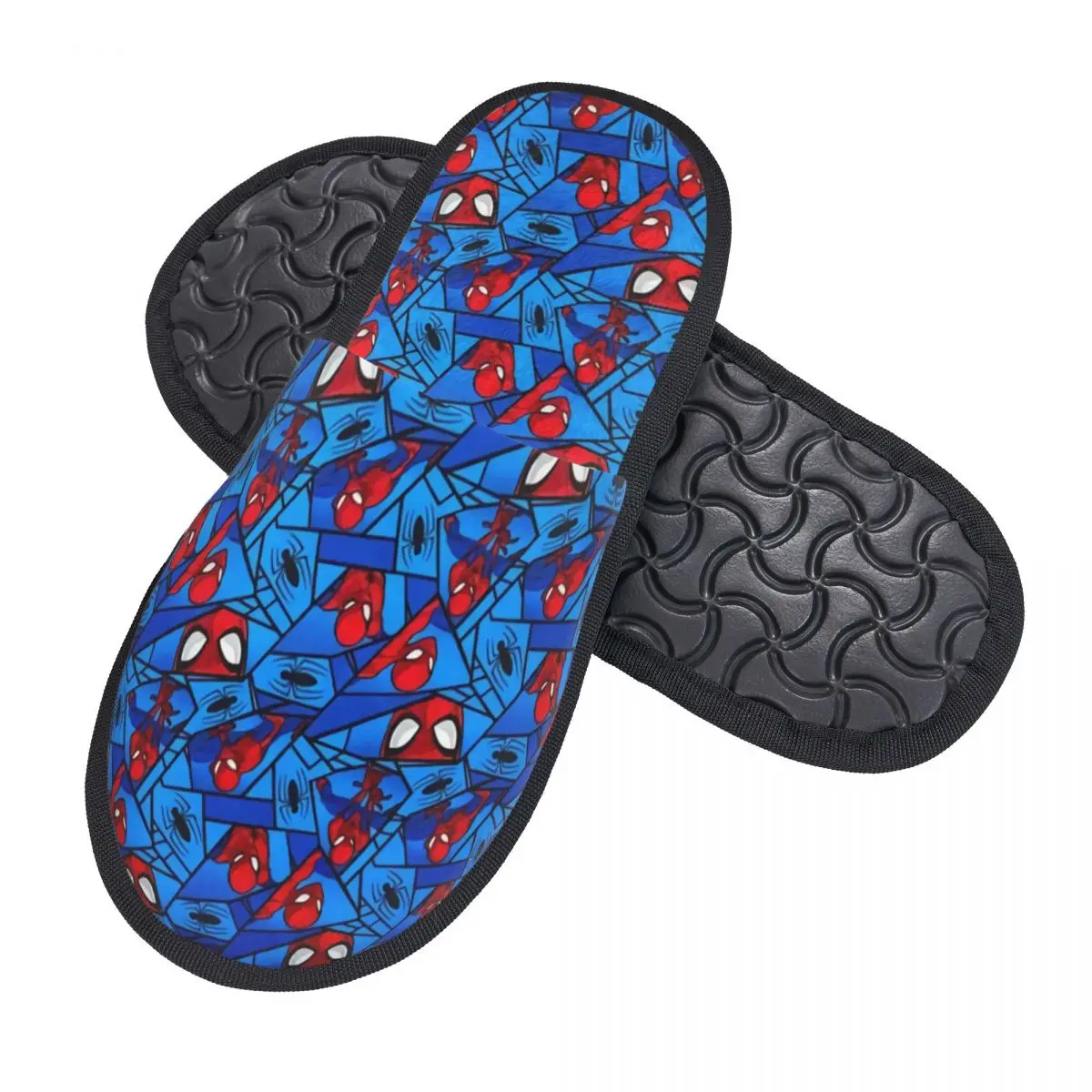 Custom Spider Man Face Memory Foam Slippers Women Cozy Warm Superhero House Slippers