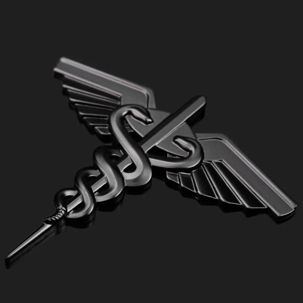 3D Metal Snake Car Side Fender Rear Trunk Emblem Badge Sticker Decals Car Sticker Wings Auto Emblem Motorcycle