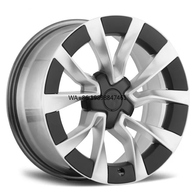 

New REP 2117 18 Inch Staggered Multi Spokes 5x114.3 Satin Black/Hyper Silver Passenger Car Aluminum Alloy Wheels for Tesla Model