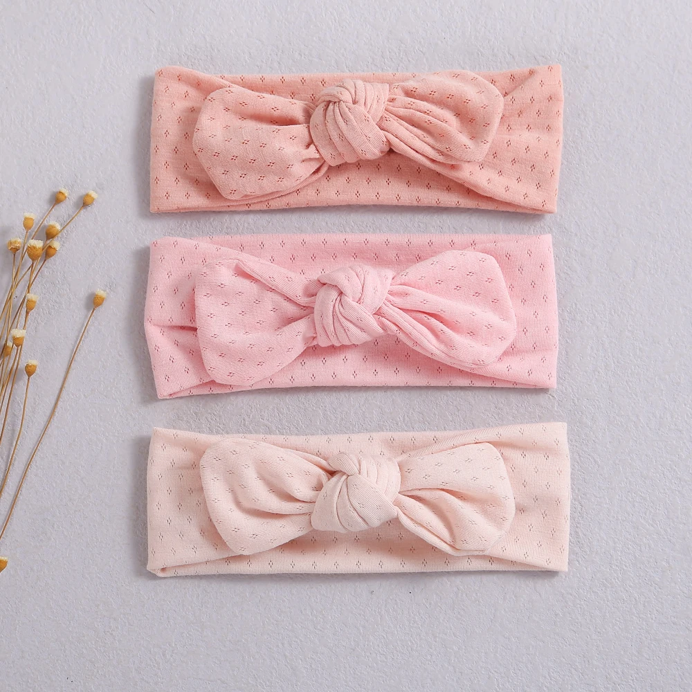 

30pc/lot Top Knotted Bow Headband Cotton Baby Bunny Ear Bows Elastic Headband Kids Dot Prints Hair Bands Baby Girls Headwear