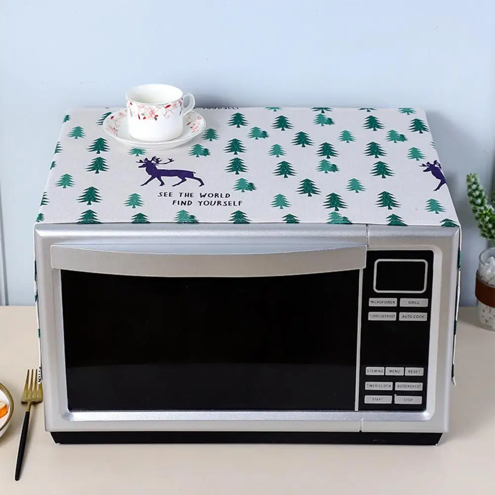 Microwave Top Cover Useful Machine Washable Microwave Protector Cotton Flax Microwave Cloth