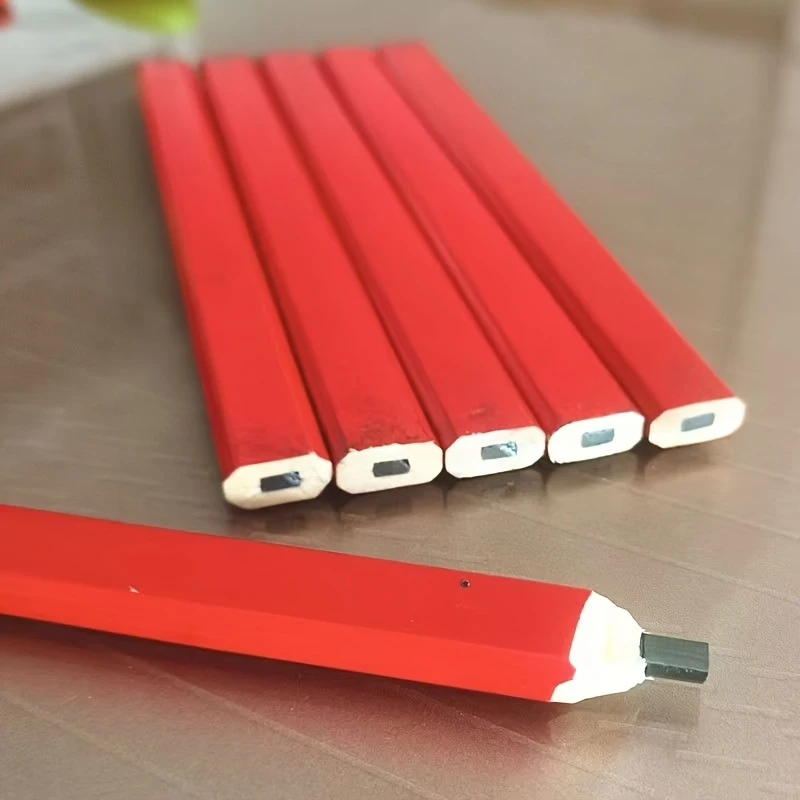10Pack Woodworking Pencils With Durable Black Leads Octagonal Thickened Core Unbreakable Marking And Line-Drawing Pens